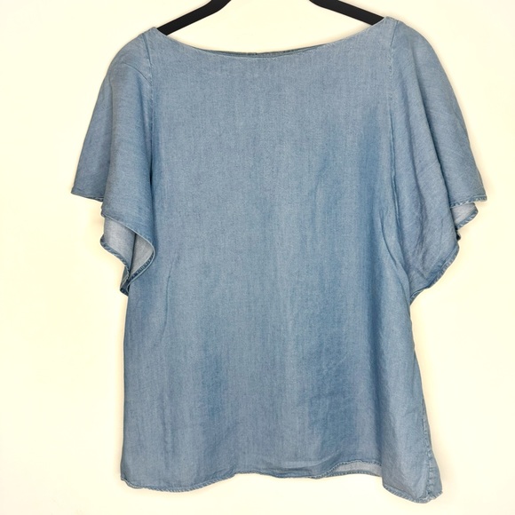 Massimo Dutti Blue Flutter Sleeve Blouse - Picture 1 of 4